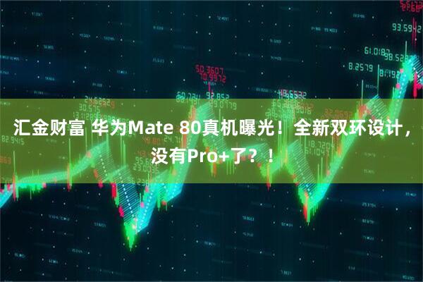 汇金财富 华为Mate 80真机曝光！全新双环设计，没有Pro+了？！